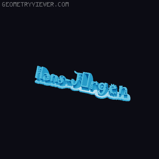 Sweeping crazy name tag 3D model thumbnail