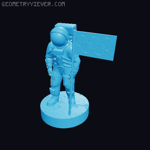 NASA Astronaut Trophy (Supportless Version Available) 3D model thumbnail