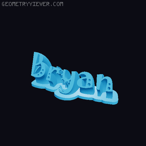 Sweeping crazy name tag 3D model thumbnail