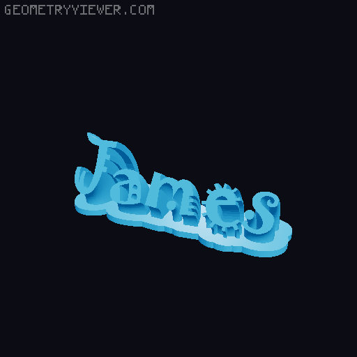 Sweeping crazy name tag 3D model thumbnail
