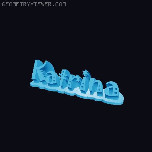 Sweeping crazy name tag 3D model thumbnail