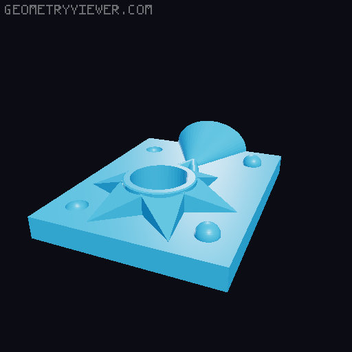 Inca Star Mace Casting Mold 3D model thumbnail