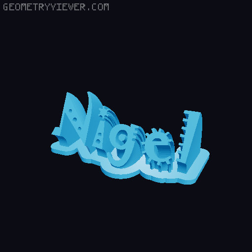 Sweeping crazy name tag 3D model thumbnail