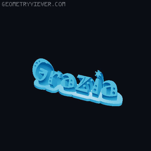 Sweeping crazy name tag 3D model thumbnail
