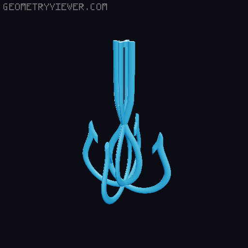 Model A Day Challenge - Day 72 - Fishing Hook 3D model thumbnail