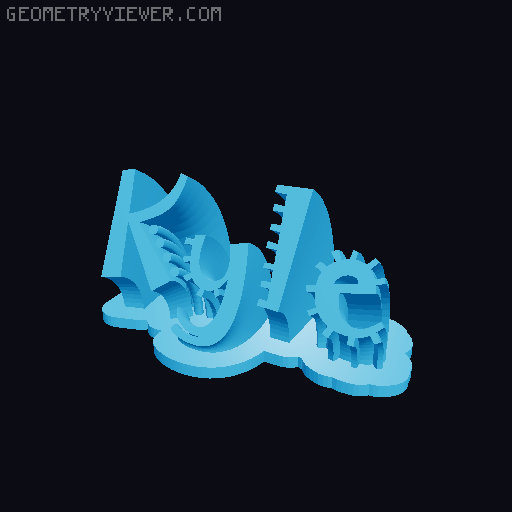 Sweeping crazy name tag 3D model thumbnail