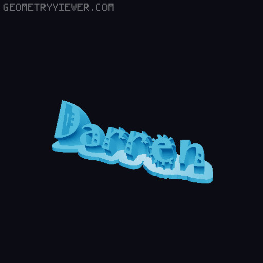 Sweeping crazy name tag 3D model thumbnail