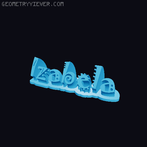 Sweeping crazy name tag 3D model thumbnail