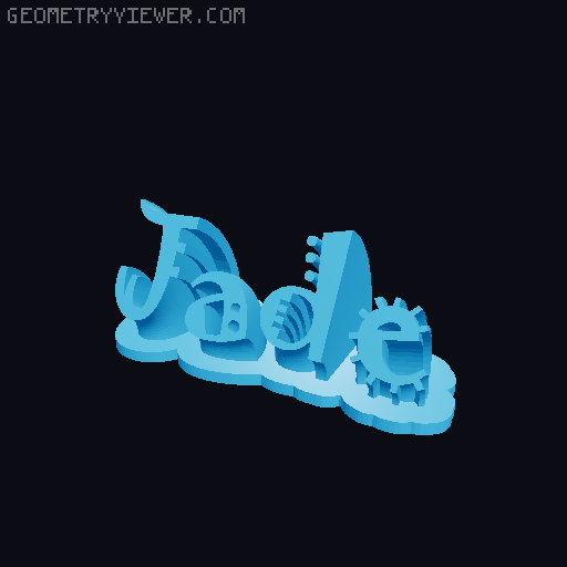 Sweeping crazy name tag 3D model thumbnail