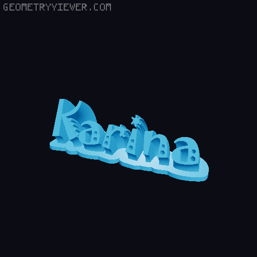 Sweeping crazy name tag 3D model thumbnail