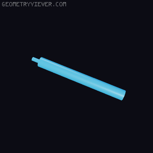 Drybox Screw Rod (With Endcaps) 3D model thumbnail