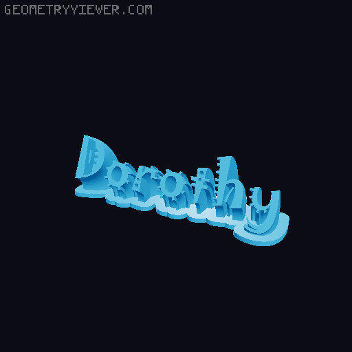 Sweeping crazy name tag 3D model thumbnail
