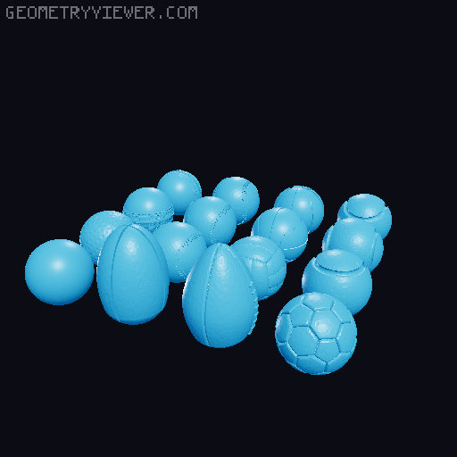 Sports Ball Mega Multi Pack Custom DJ Wormhole Knobs Set - Football Basketball Golf Tennis Baseball and More 3D model thumbnail