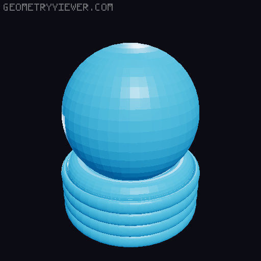 pvc 3/4 inch cane topper 3D model thumbnail