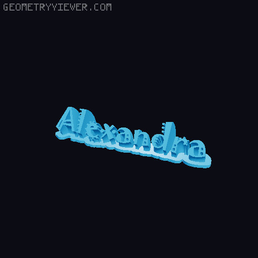 Sweeping crazy name tag 3D model thumbnail