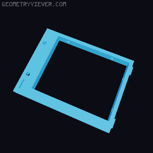 ATX basic open pc case / test bench 3D model thumbnail