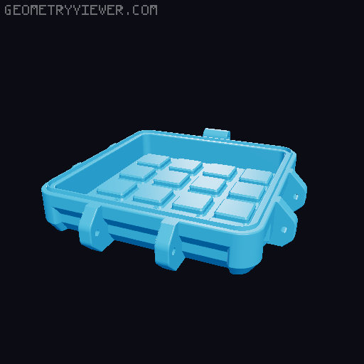 Gridfinity Rugged Storage Box Parametric Half Bin Lid 3D model thumbnail