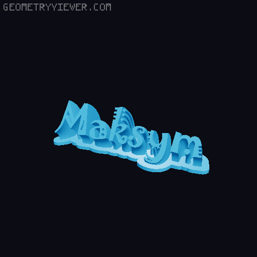 Sweeping crazy name tag 3D model thumbnail