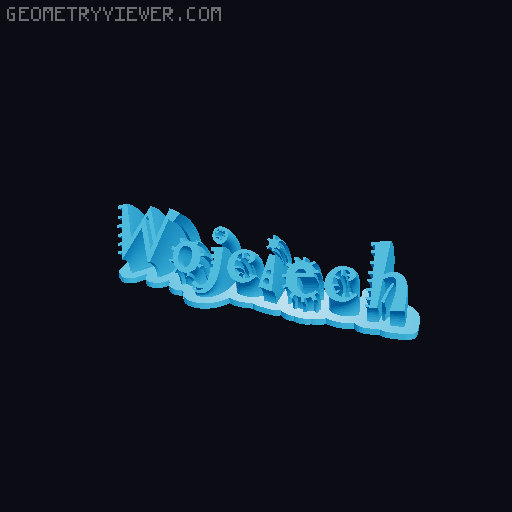 Sweeping crazy name tag 3D model thumbnail
