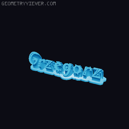 Sweeping crazy name tag 3D model thumbnail