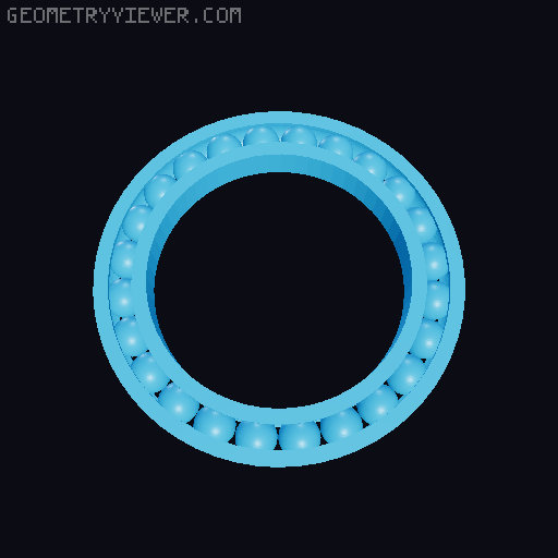 Ball Bearing, Print in Place, 20mm balls, 4 diameters 3D model thumbnail