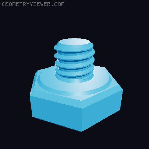 Hundreds of Metric Hex Screws Version 1: M2, M3, M4, M5, M6, M8, M10, M12, M14, M16, ... M48 3D model thumbnail