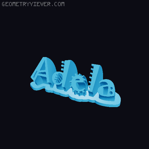 Sweeping crazy name tag 3D model thumbnail