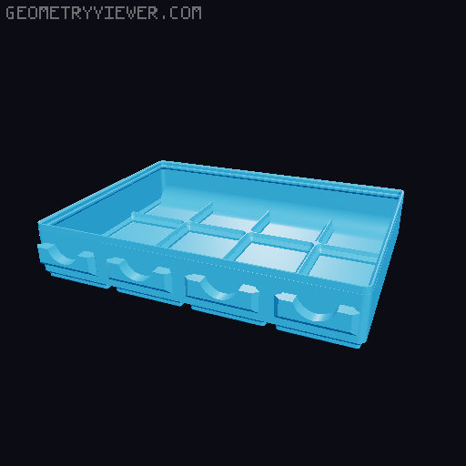 Parametric Gridfinity bins for GOEWS 3D model thumbnail