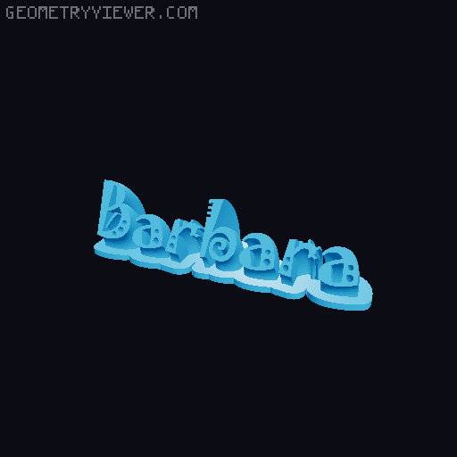 Sweeping crazy name tag 3D model thumbnail