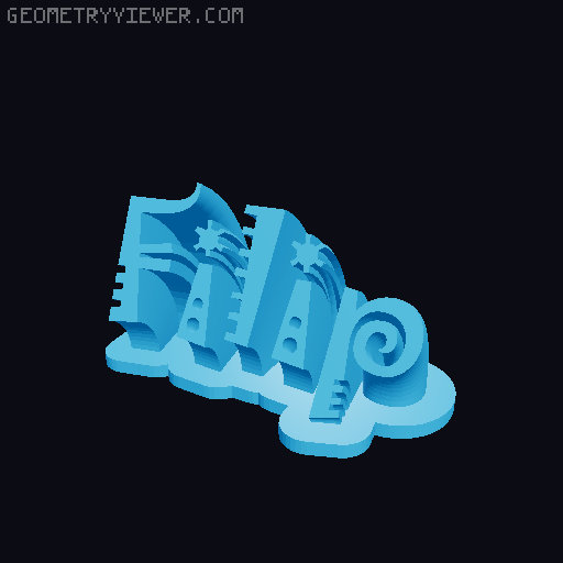 Sweeping crazy name tag 3D model thumbnail