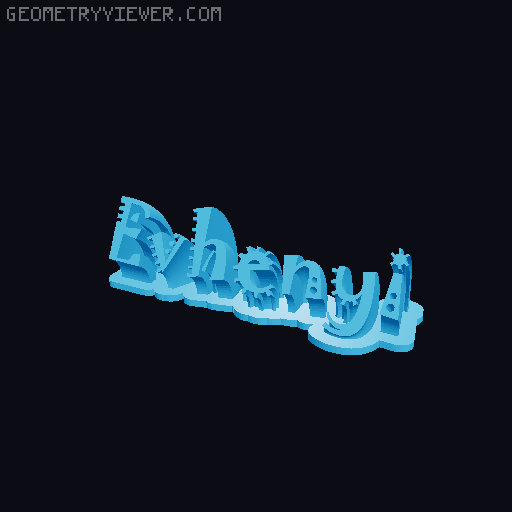 Sweeping crazy name tag 3D model thumbnail
