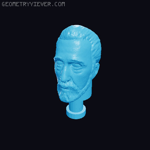 Christopher Lee figure Head 3D model thumbnail