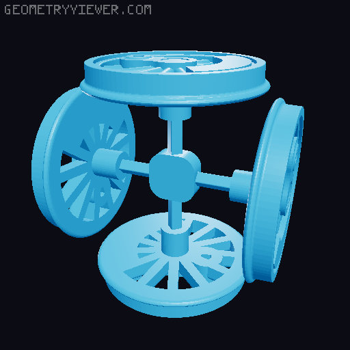 57 inch driver wheel HO scale 3D model thumbnail