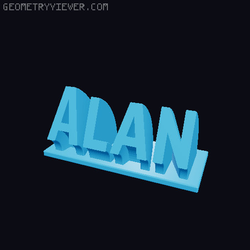 Sweeping Name Tag 3D model thumbnail