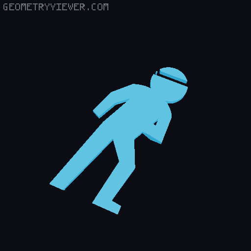 Ninja Thin Men (Dual Color) 3D model thumbnail
