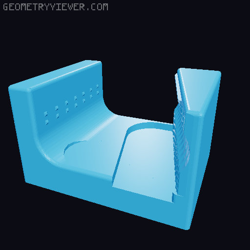 Broom Holder- No holes 3D model thumbnail