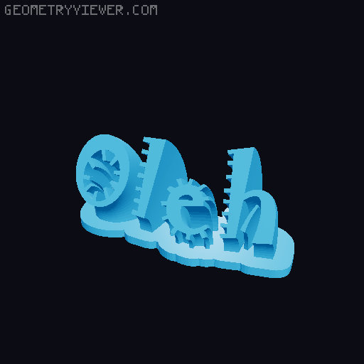 Sweeping crazy name tag 3D model thumbnail