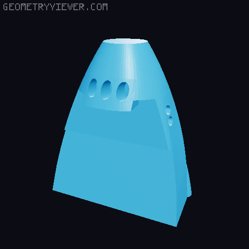 Space Shuttle fuselage split 3D model thumbnail