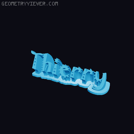 Sweeping crazy name tag 3D model thumbnail