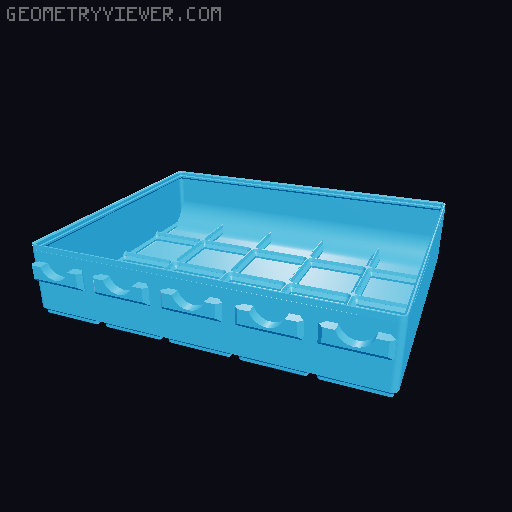 Parametric Gridfinity bins for GOEWS 3D model thumbnail