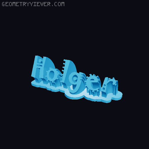 Sweeping crazy name tag 3D model thumbnail