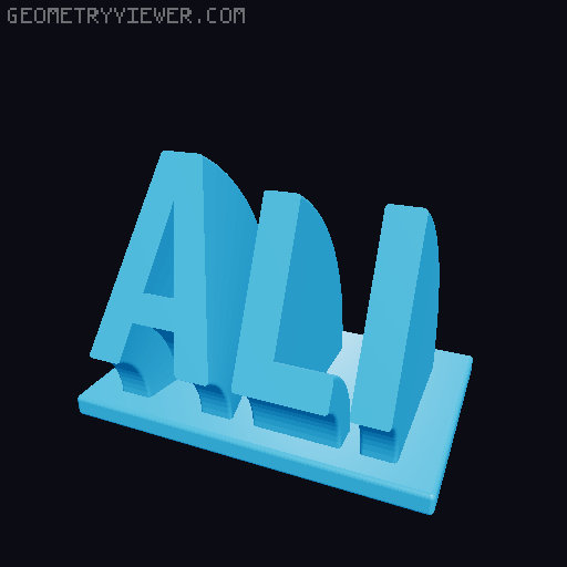 Sweeping Name Tag 3D model thumbnail