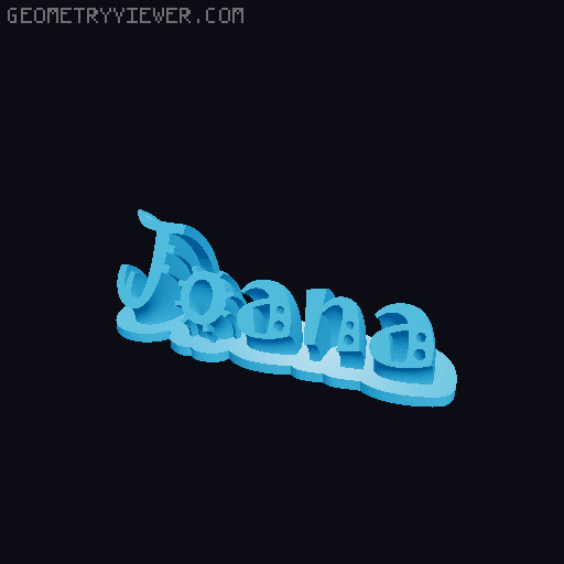 Sweeping crazy name tag 3D model thumbnail
