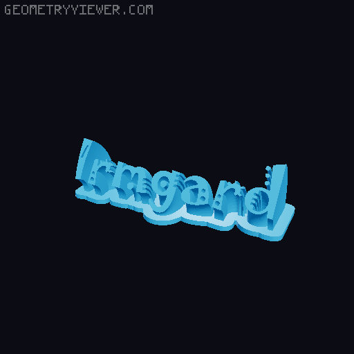 Sweeping crazy name tag 3D model thumbnail