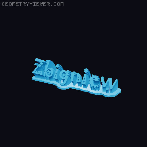 Sweeping crazy name tag 3D model thumbnail