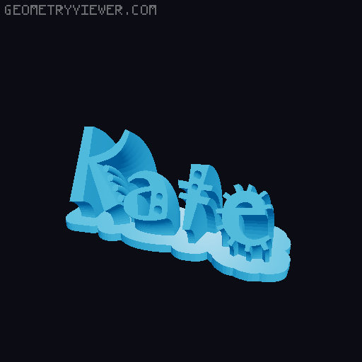 Sweeping crazy name tag 3D model thumbnail