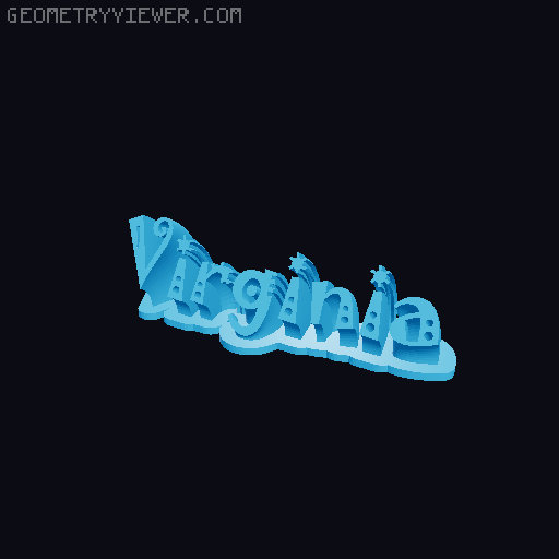Sweeping crazy name tag 3D model thumbnail
