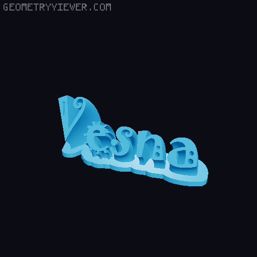Sweeping crazy name tag 3D model thumbnail
