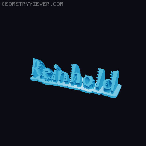 Sweeping crazy name tag 3D model thumbnail