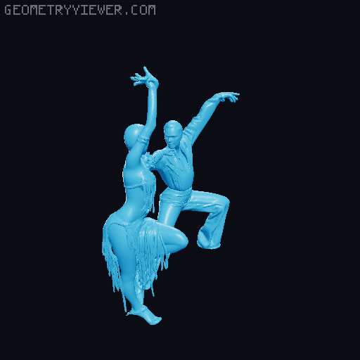 Salsa Dancers 3D model thumbnail
